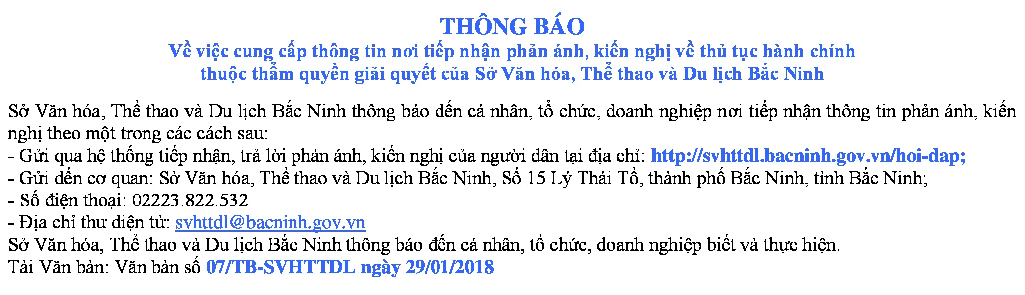 Thông báo hỏi đáp